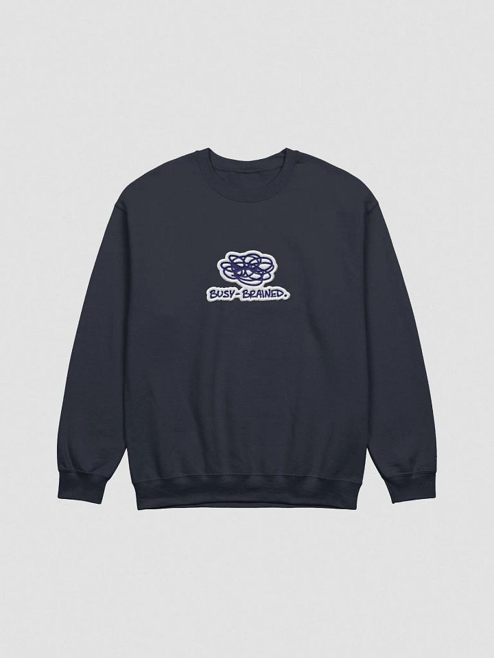 BUSY-BRAINED. (lg. navy bubble design) embroidered crewneck product image (16)