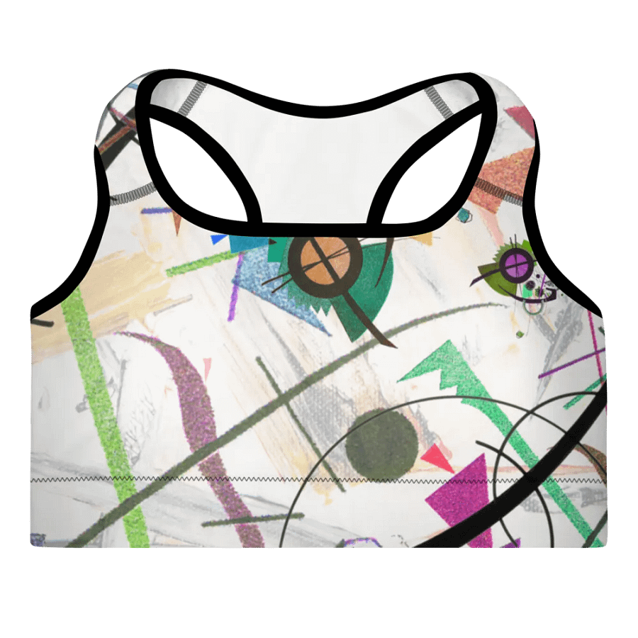 Abstract Lithographic Pattern Design Padded Sports Bra - V2 product image (2)