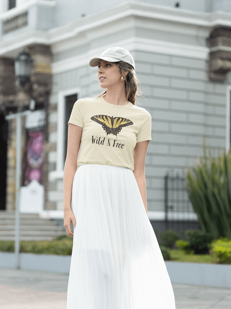 Simple Wild and Free Tiger Swallowtail Butterfly T-Shirt