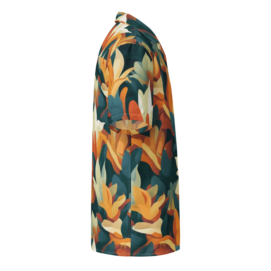 BLUE ORANGE WHITE FLOWERS HAWAII SHIRT product image (4)