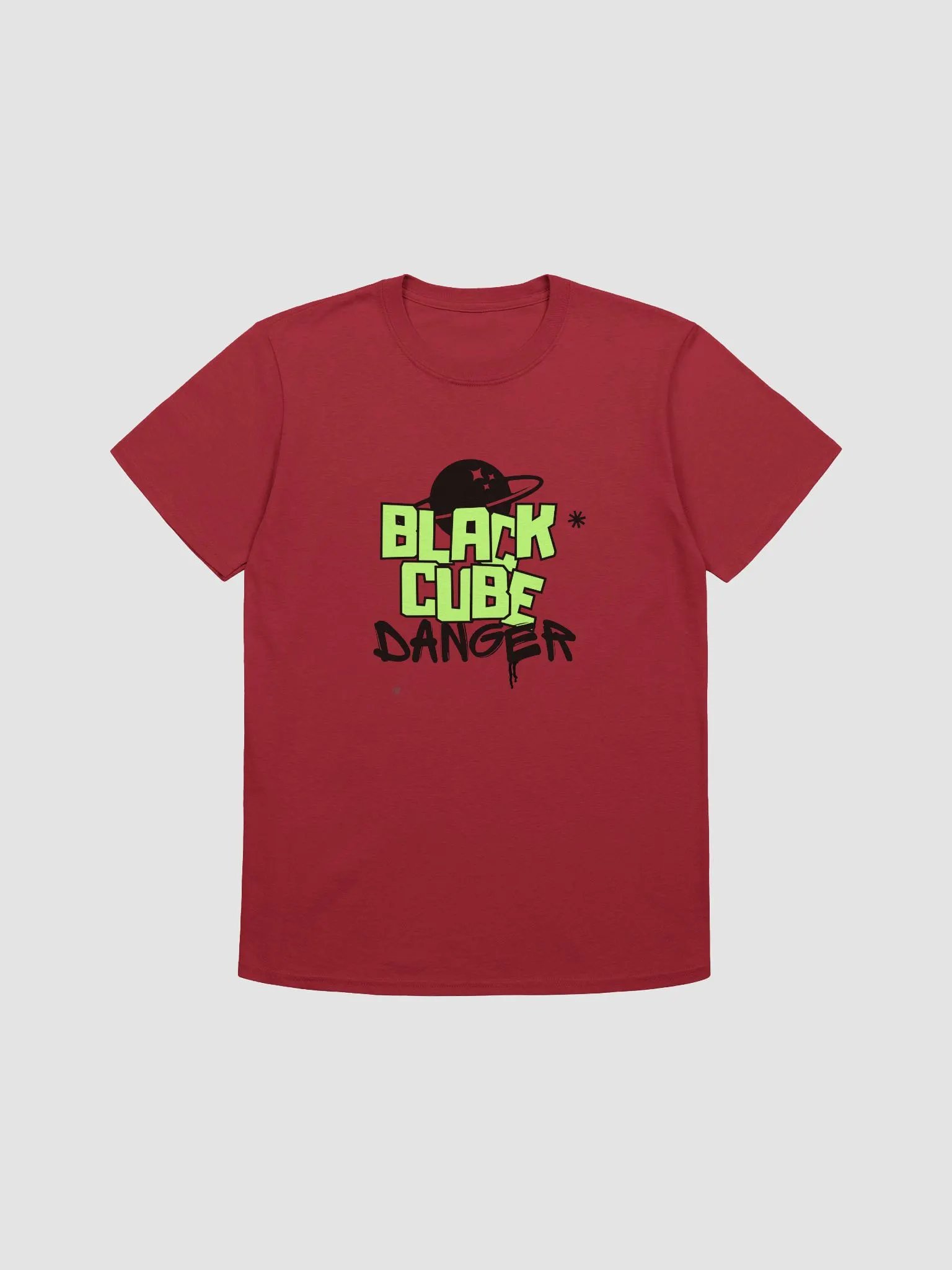 Black Cube Danger Graphic Tee – Cosmic Streetwear Aesthetic product image (2)