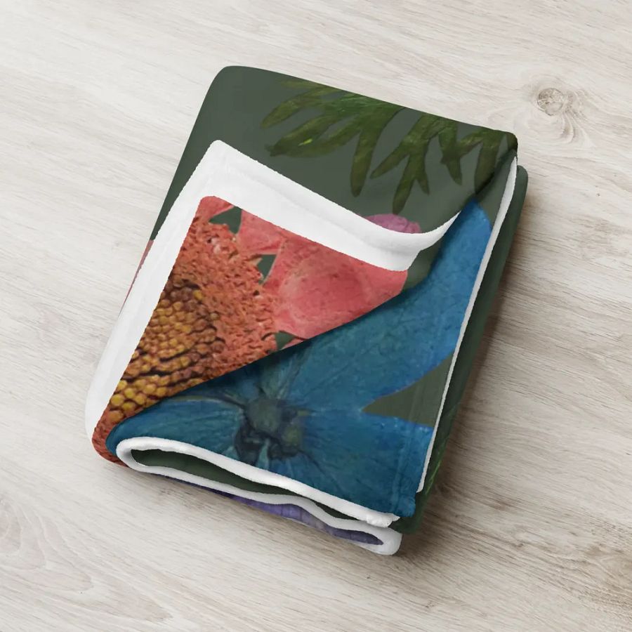 Floral Throw Blanket_Green product image (18)