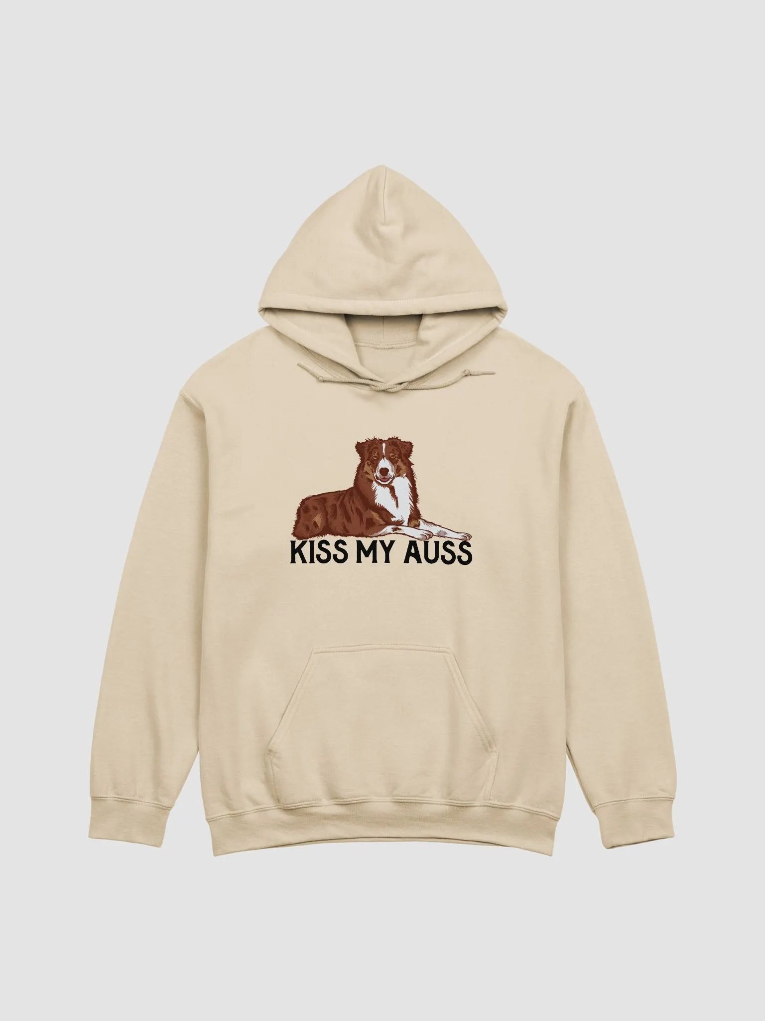 Kiss My Auss Hoodie | Hooded Sweatshirt for Australian Shepherd(Red Tricolor) Dog Owners product image (18)