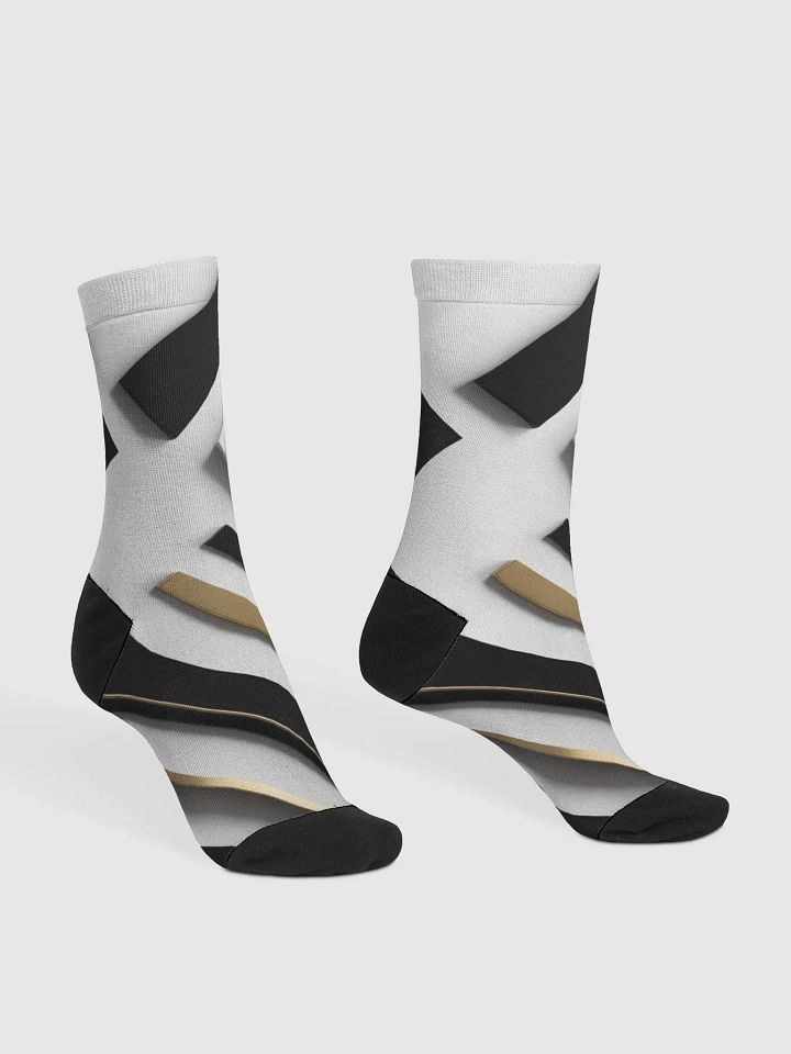 Golden Geometric Fusion Crew Socks product image (2)
