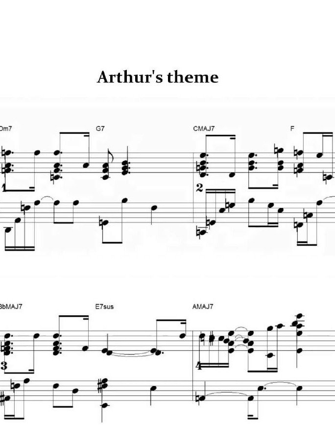 Arthur's theme - Piano sheet music product image (1)