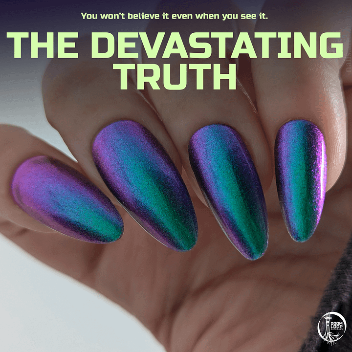 THE DEVASTATING TRUTH - Green Teal Indigo Violet Multichrome Nail Polish product image (1)