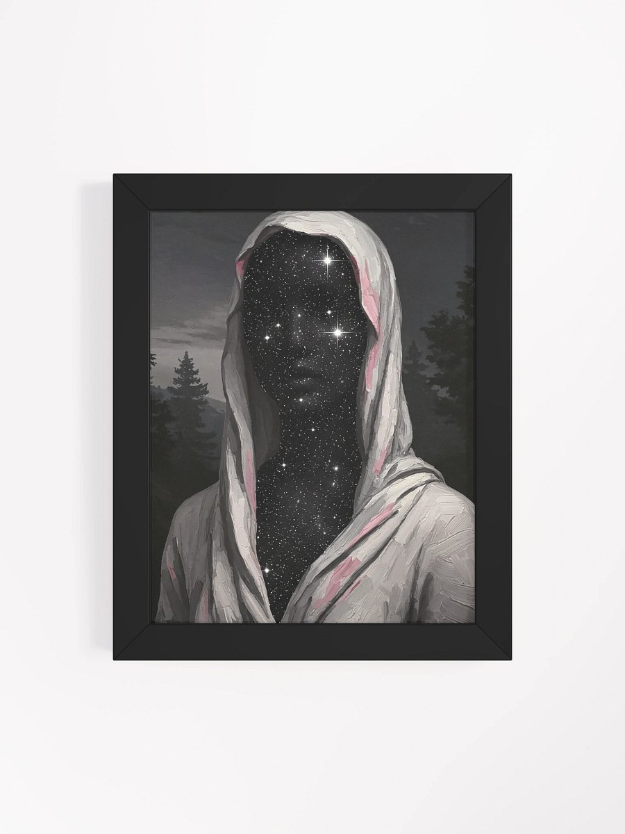 Celestial Being Surreal Art, Starry Night Sky Hooded Figure, Dark Academia Aesthetic Cosmic Portrait, Ethereal Space Galaxy Wall Art product image (13)