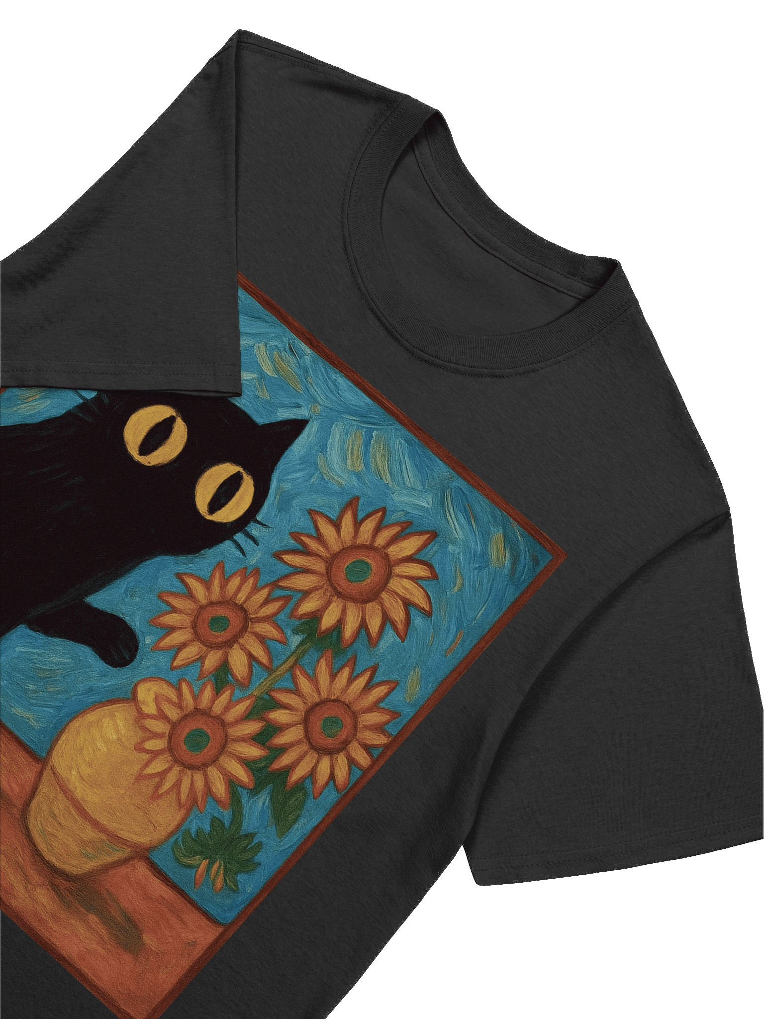Sunflower Cat Van Gogh T-Shirt product image (39)