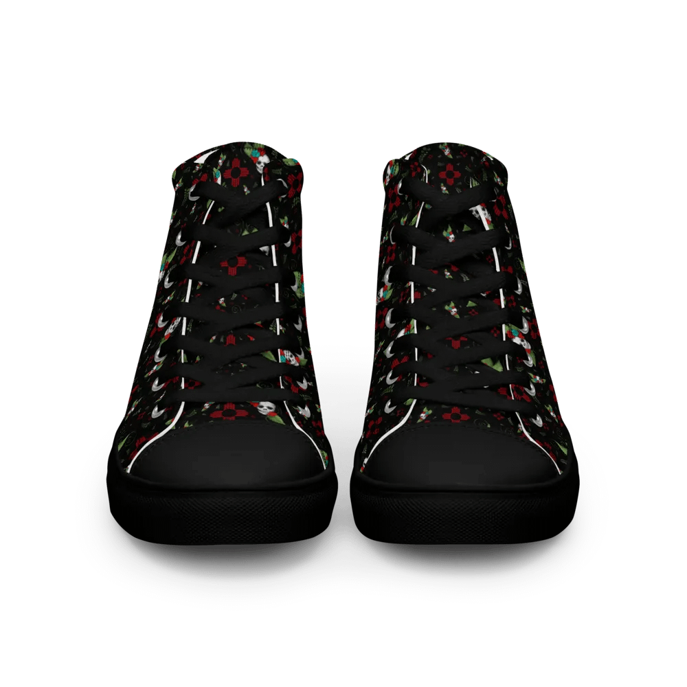 Zia Skull & Roses High Top Canvas Shoes product image (8)
