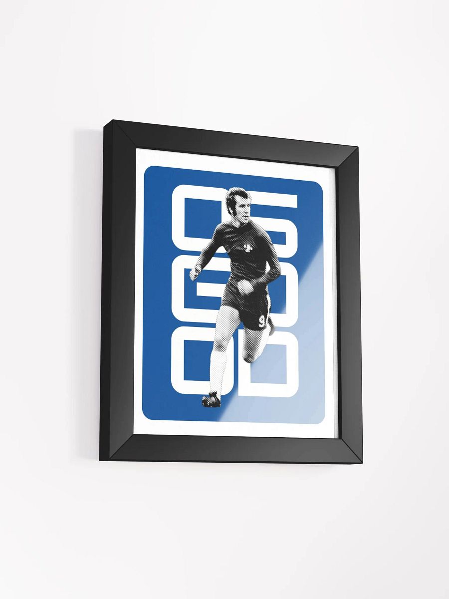 Peter Osgood BW Chelsea Name Art Framed Print product image (1)