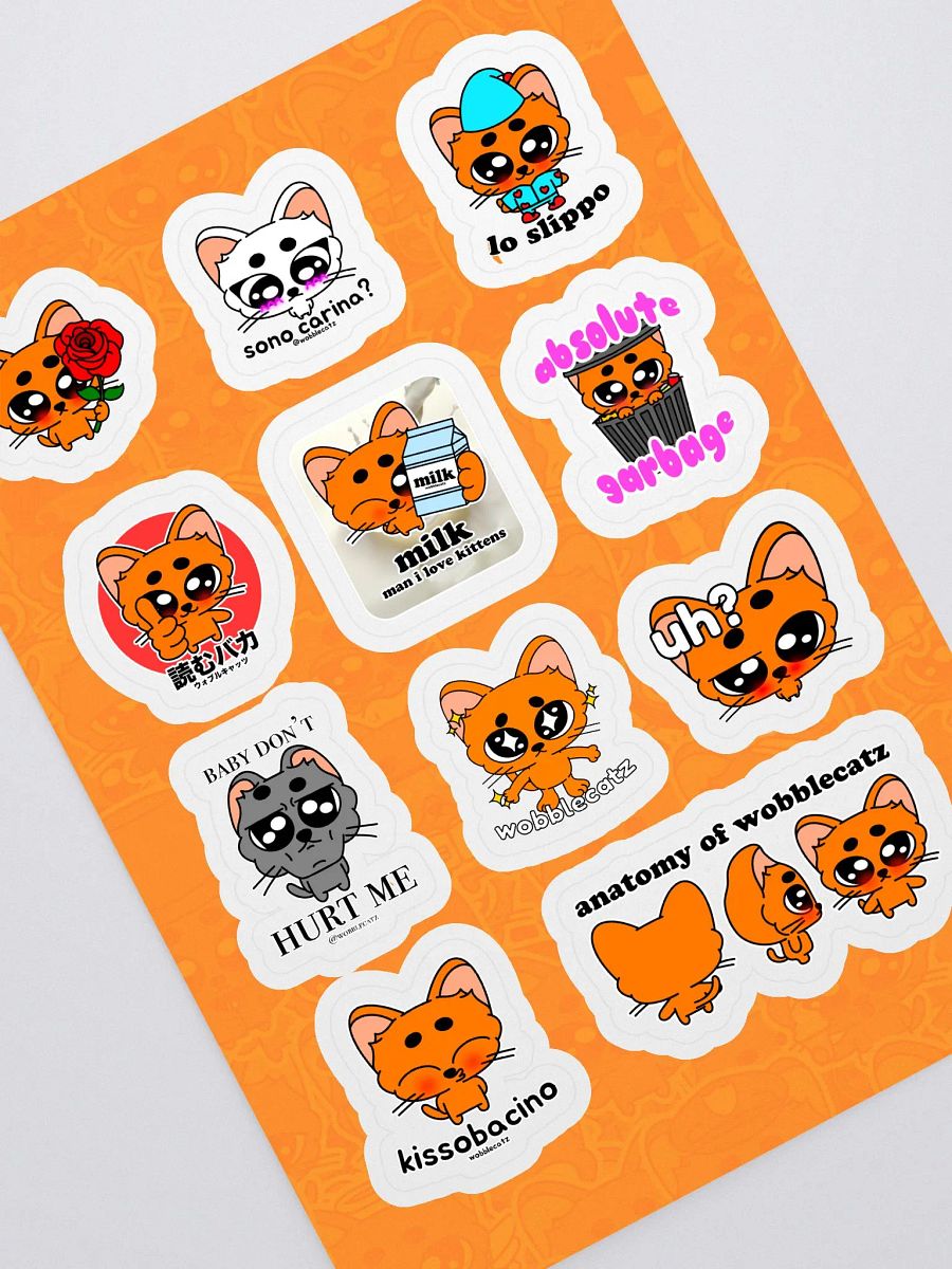 WOBBLECATZ STICKERS SHEET product image (1)