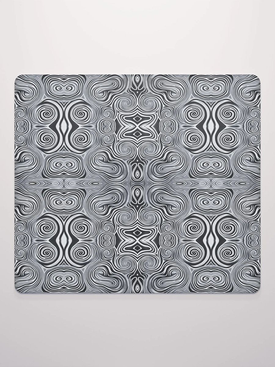 Funky Black and White Noir Liquid Tie-Dye Gaming Mouse Pad product image (3)