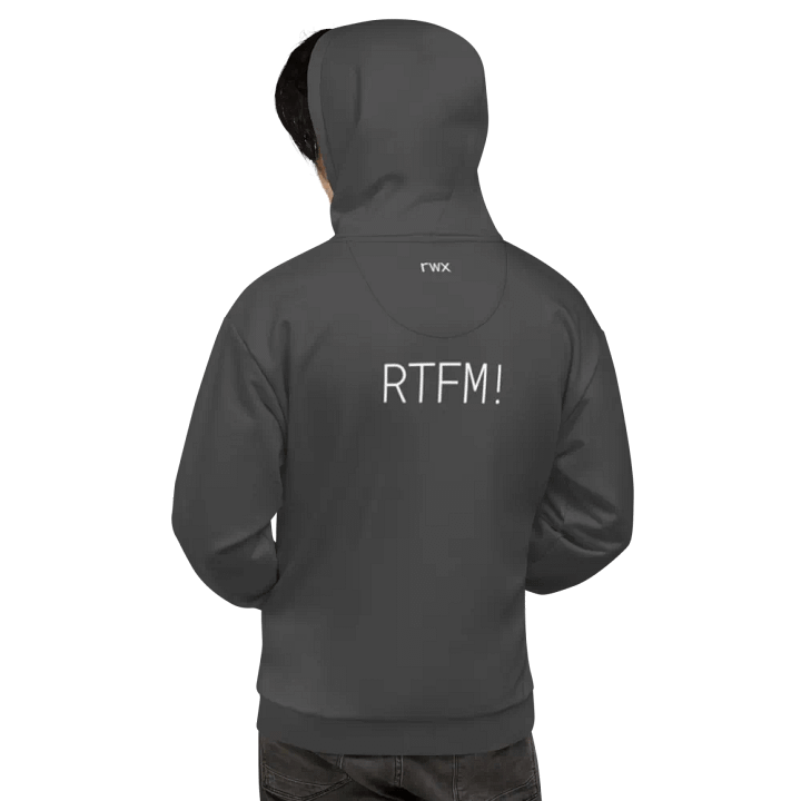 need help? RTFM! hoodie (darker grayscale mode) product image (1)