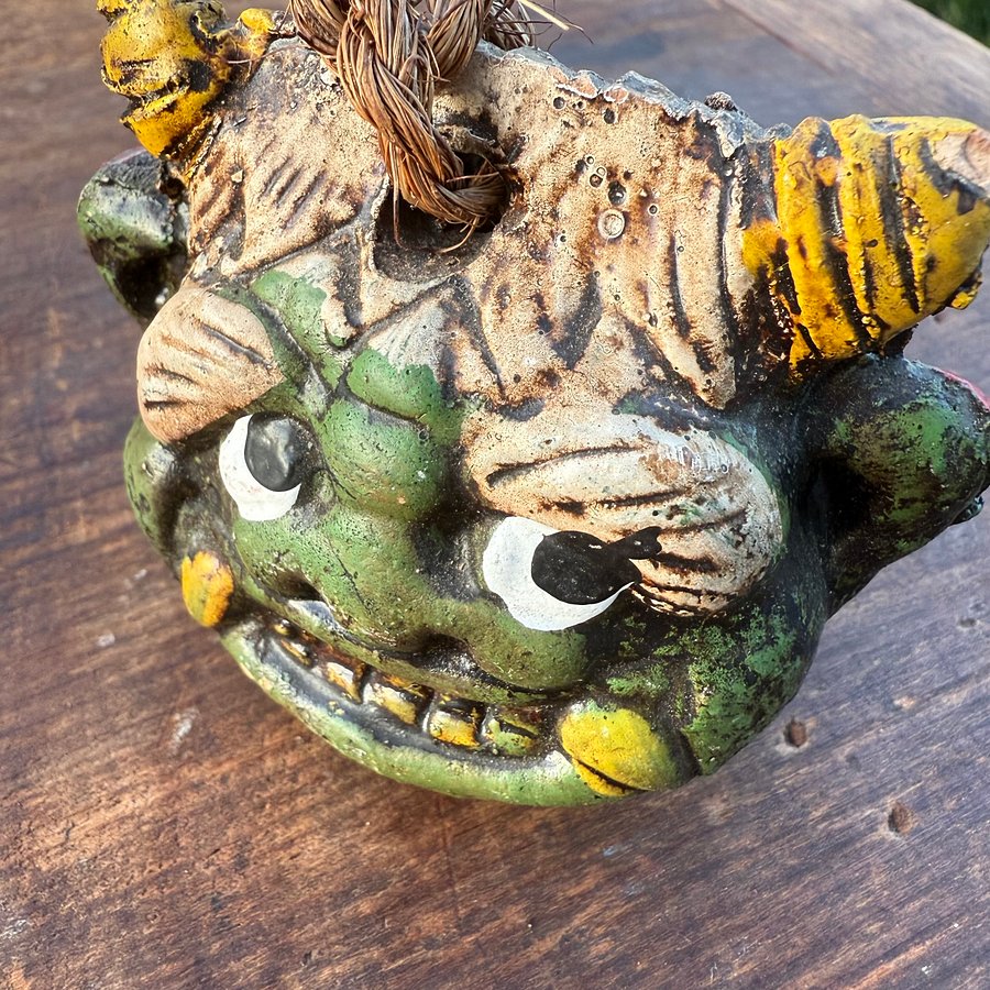 🎎 Vintage Japanese Ao-Oni & Aka-Oni Ceramic Bell – Guardian Oni Folk Art product image (6)