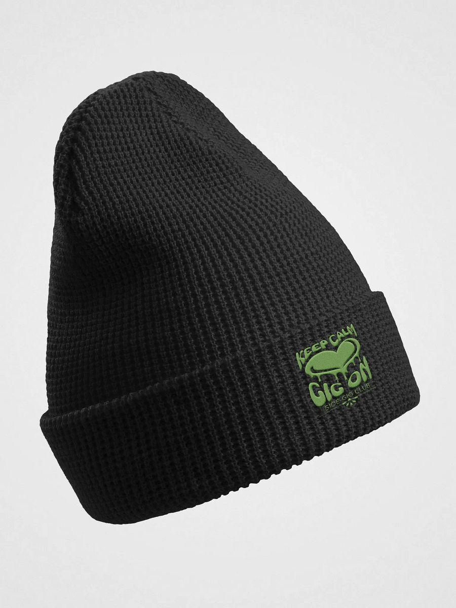 Keep Calm, Gig On Side-Gig Club Waffle Knit Beanie in Kiwi Green product image (7)