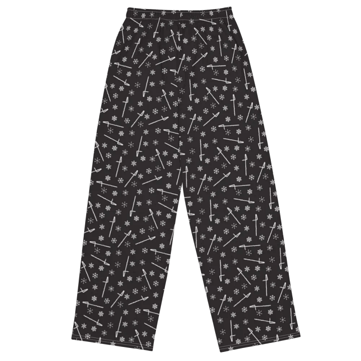 Contrabass Flute - Flutes and Snowflakes Unisex Wide-Leg Pajama Pants product image (2)