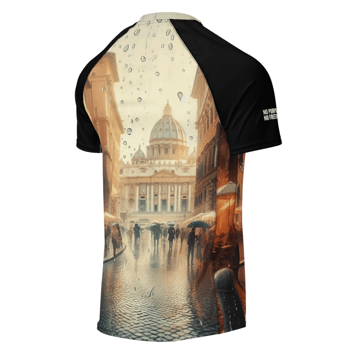 Rainy Day in Europe Men's Rash Guard | AI Design product image (2)