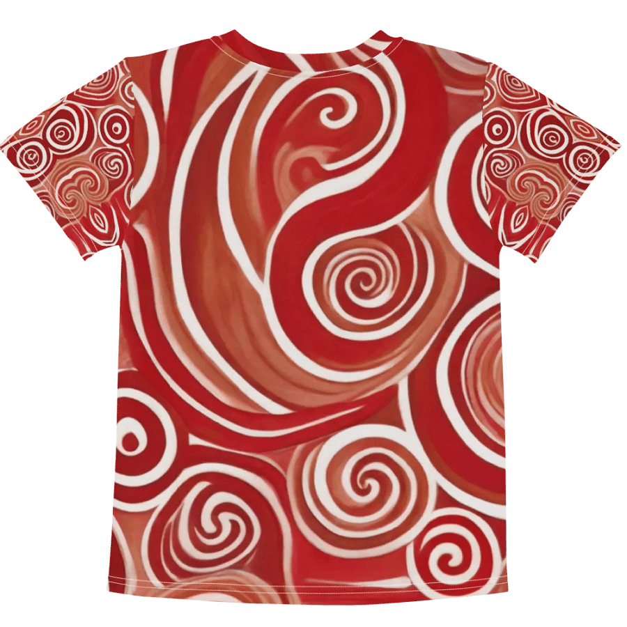 Funky Cherry Swirls Liquid Tie-Dye Kid's and Toddler's Crew Neck T-shirt product image (10)