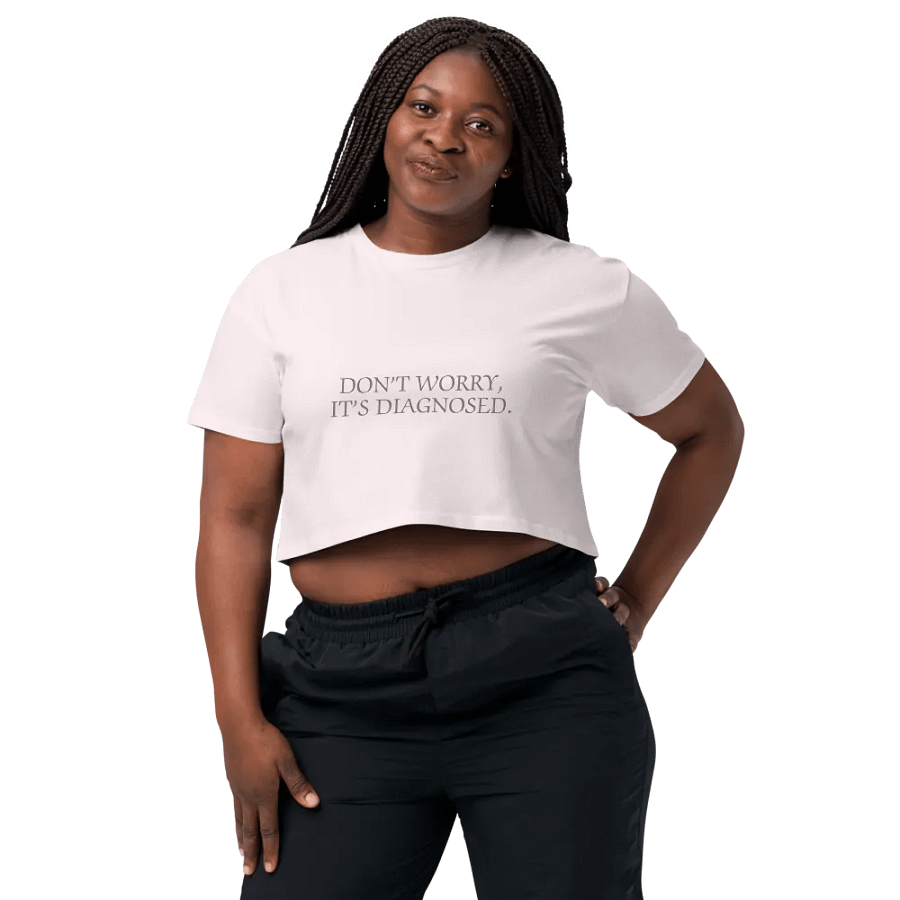 DW, IT'S DIAGNOSED (#8D778F) printed cotton crop top product image (20)