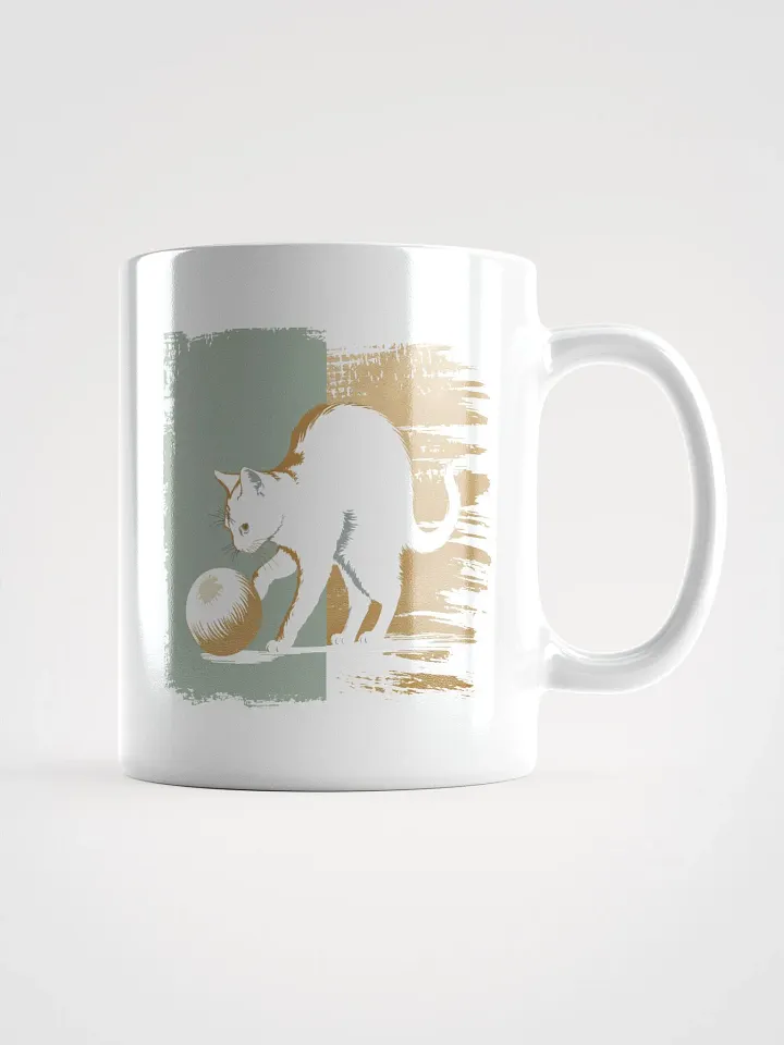 Holiday cat charm -white mug product image (1)