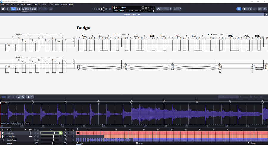 Wasted Years PDF TAB + Backing Track MP3 product image (3)
