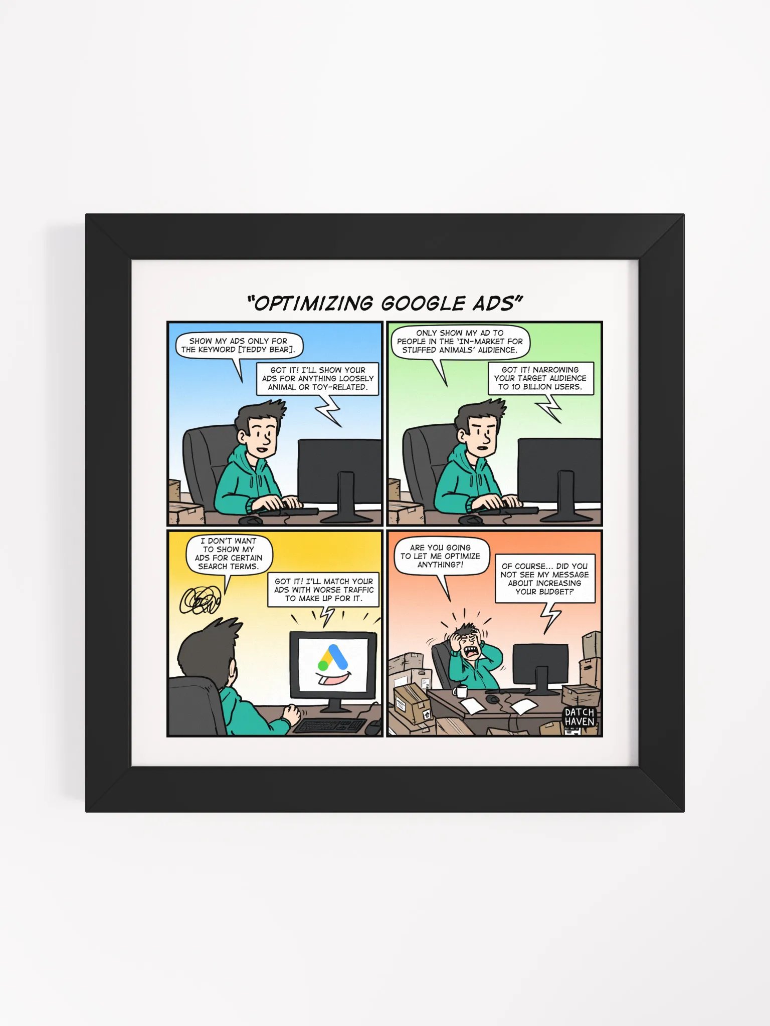 "Optimizing Google Ads" framed poster (square) product image (5)