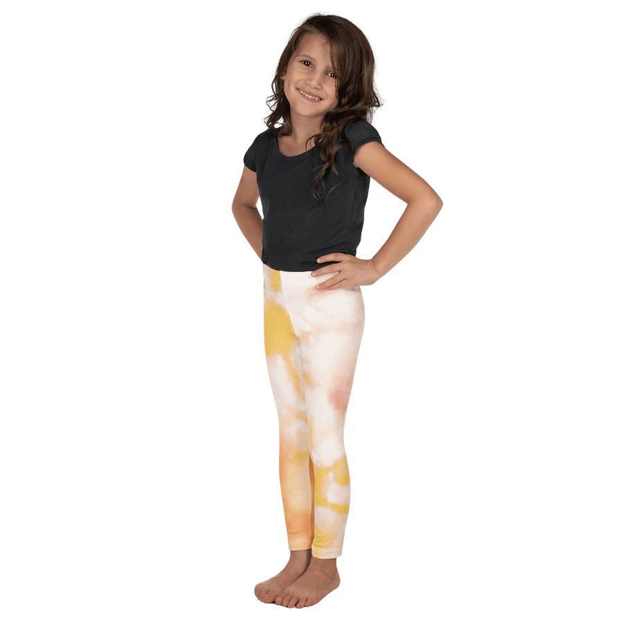 🎨Girls’ | Little Kids | Cape Cuties by BRN.2C.C.™| Leggings 💫| Pink Logo on Orange Tie-Dye product image (4)