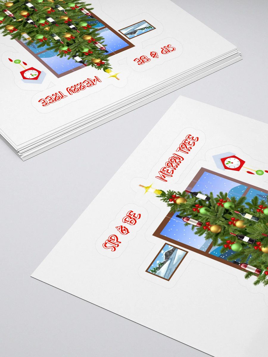 Sip And Be Merry Tree - Funny Christmas Sticker product image (4)