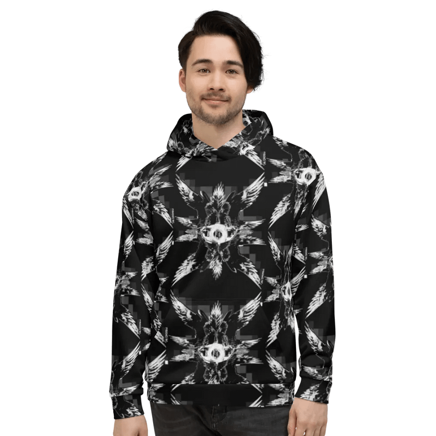 White Glitched Seraphim Angel AOP Hoodie product image (4)