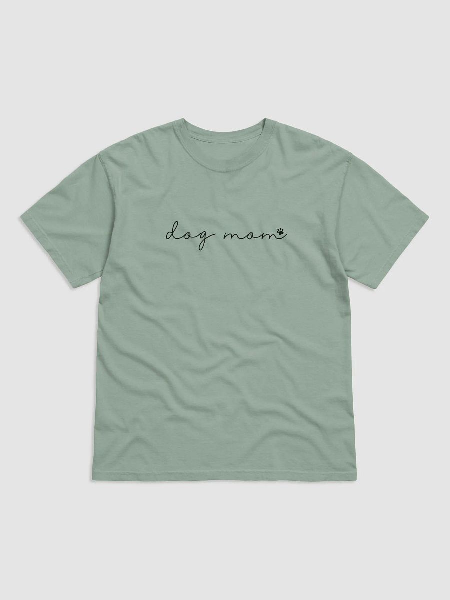 "dog mom" comfort colors tshirt (black lettering) product image (1)