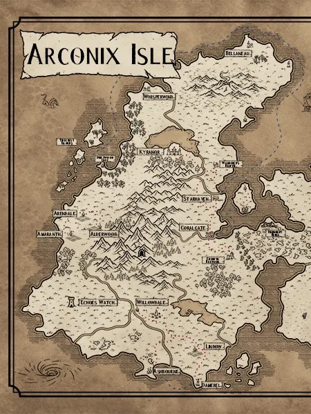 Discover Arconix Isle: A Hand-Drawn Masterpiece product image (1)