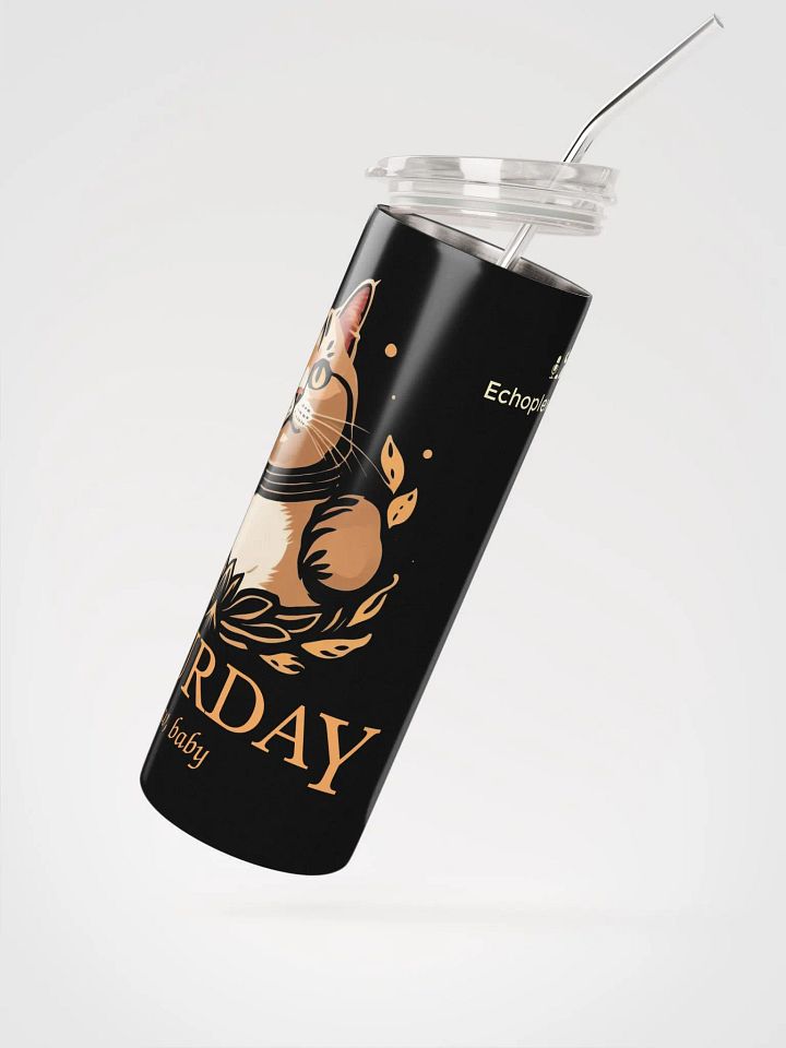 Caturday Stainless Tumbler - Big Orange Kitty - Stable Diffusion product image (2)