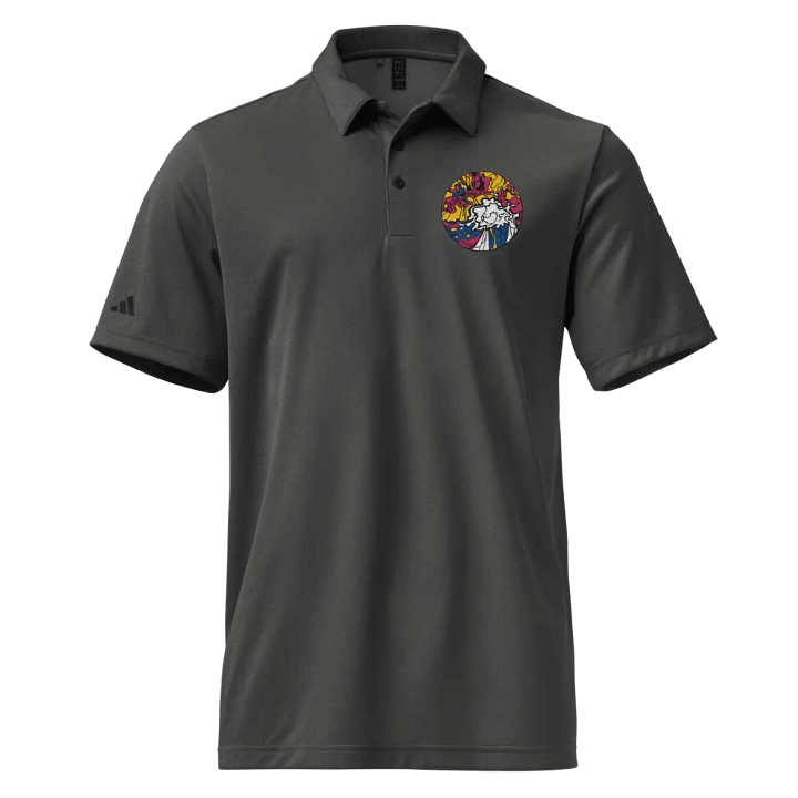 Vibrant Swirls Abstract Polo Shirt - Wave at Sunset product image (1)