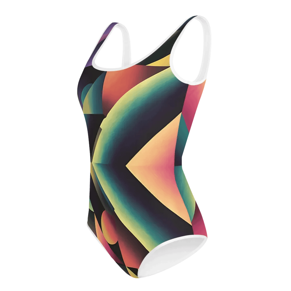 Abstract Lithographic Pattern Design Youth One Piece Swimsuit - V7 product image (4)