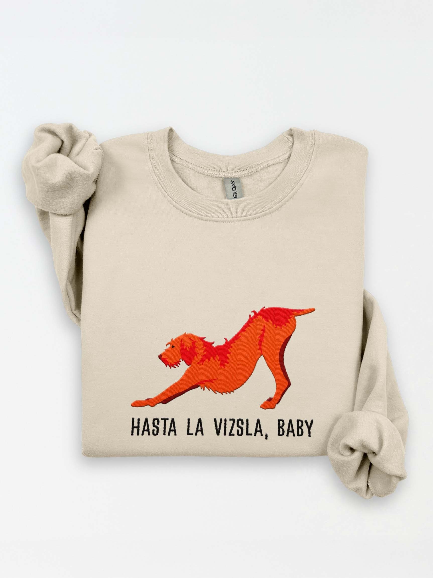 Hasta La Vizsla, Baby Sweatshirt (Embroidered) of a Wirehaired Vizsla(Docked Tail) product image (1)