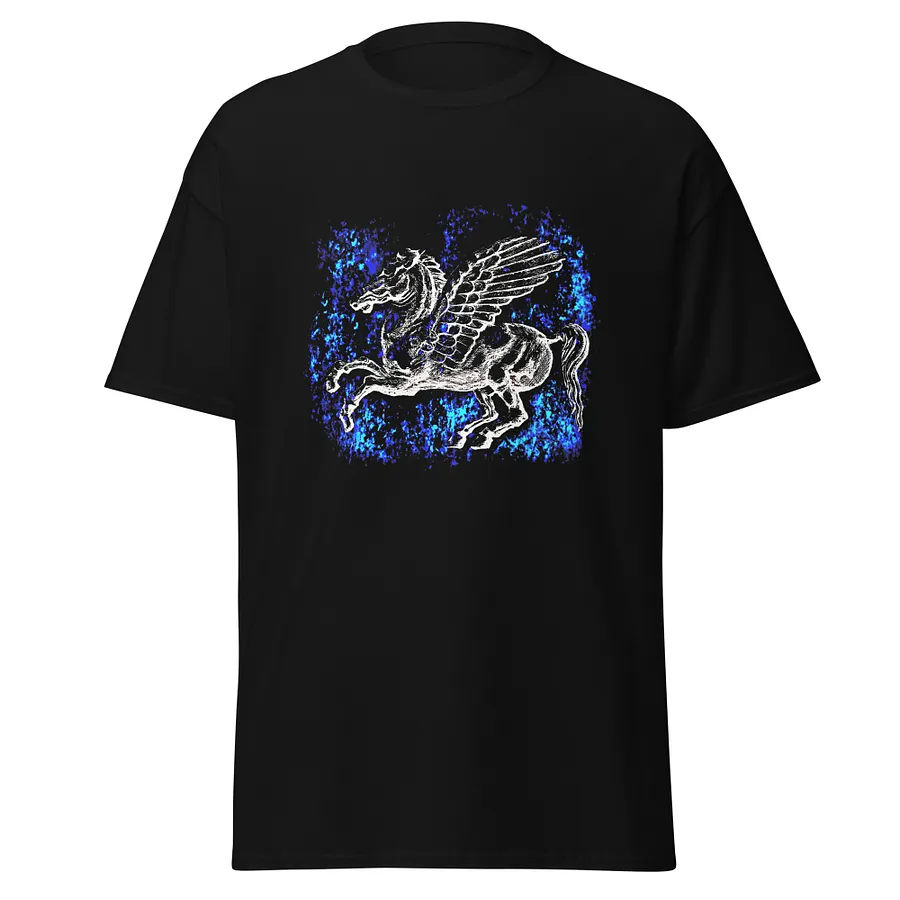 Winged Pegasus Star Shower Greek mythology, Black T-Shirt product image (1)