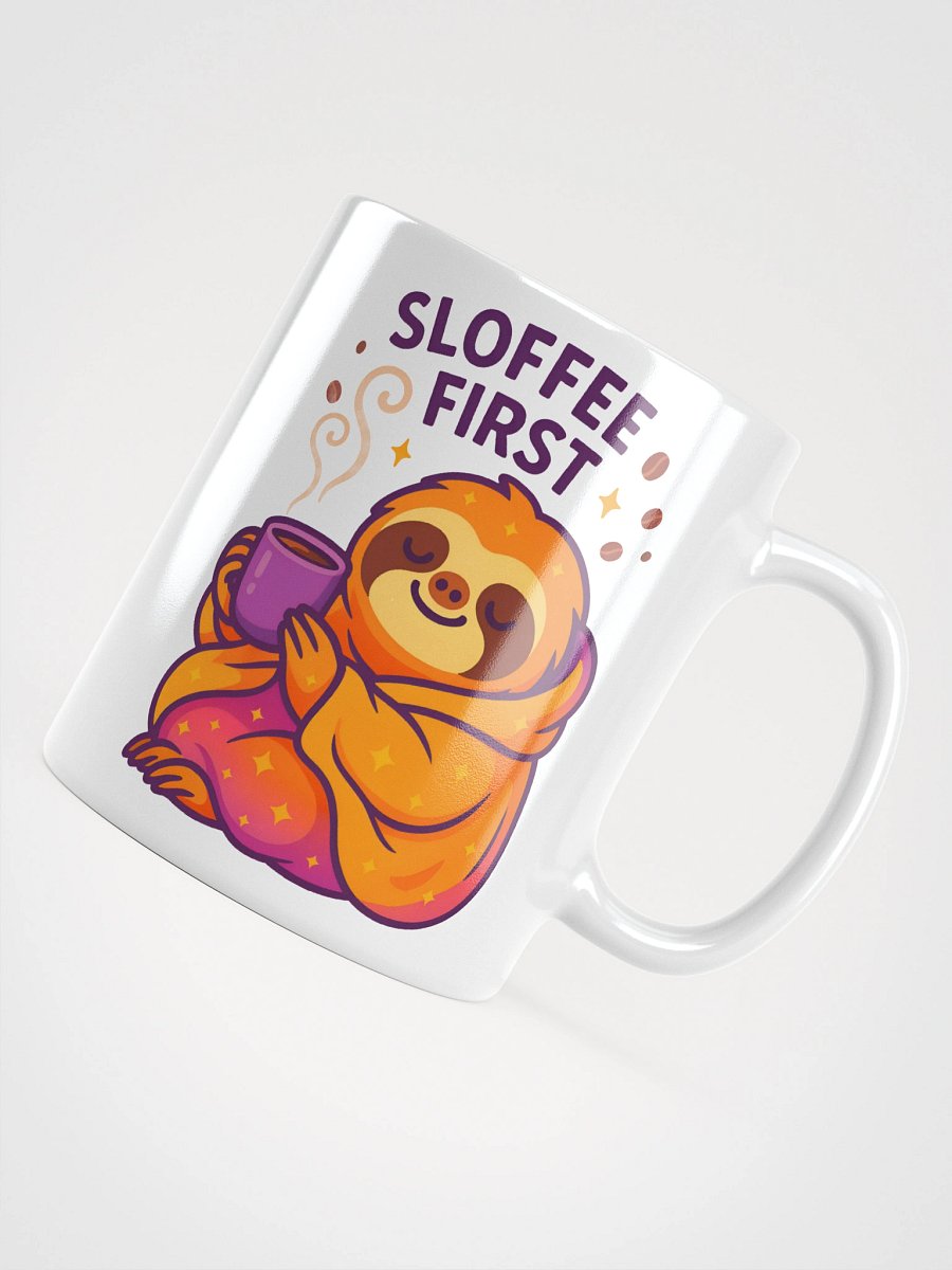 Sloffee First Coffee Mug – Funny Sloth Coffee Cup for Slow Starts and Cozy Moments product image (4)