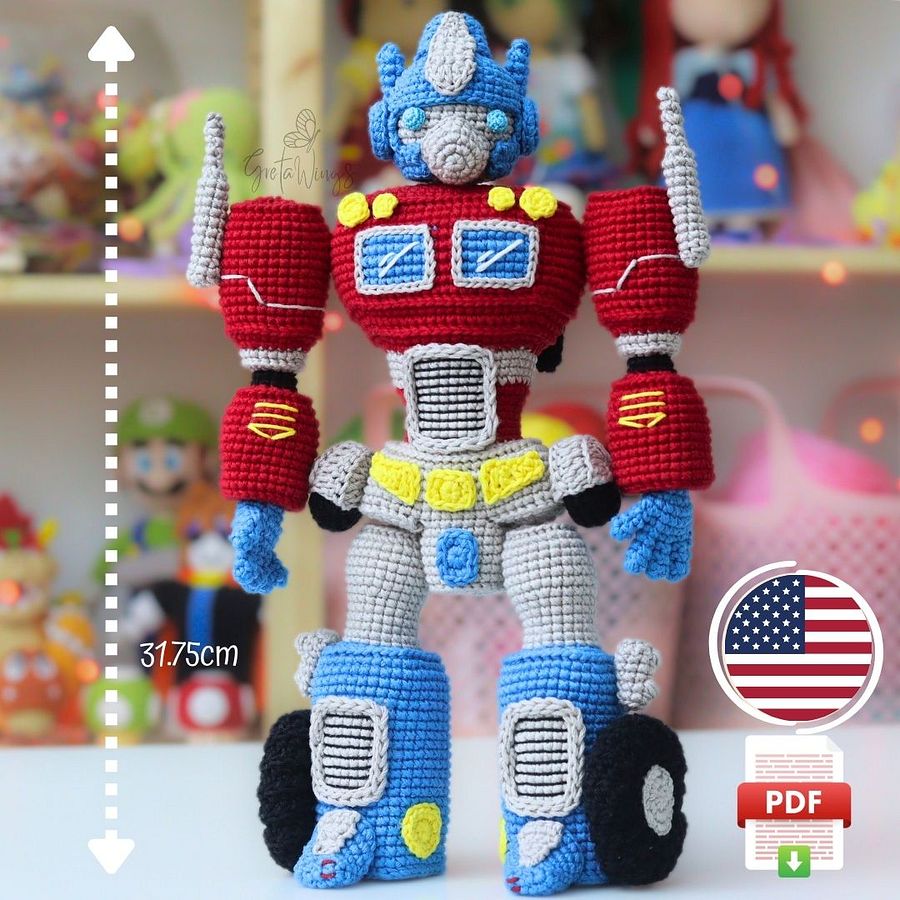 Optimus Prime Amigurumi Pattern | Transformer Crochet PDF- GretaWings (Digital Download) product image (1)