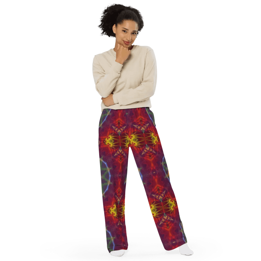 Orange and Purple Kaleidoscope Wideleg Pants product image (11)