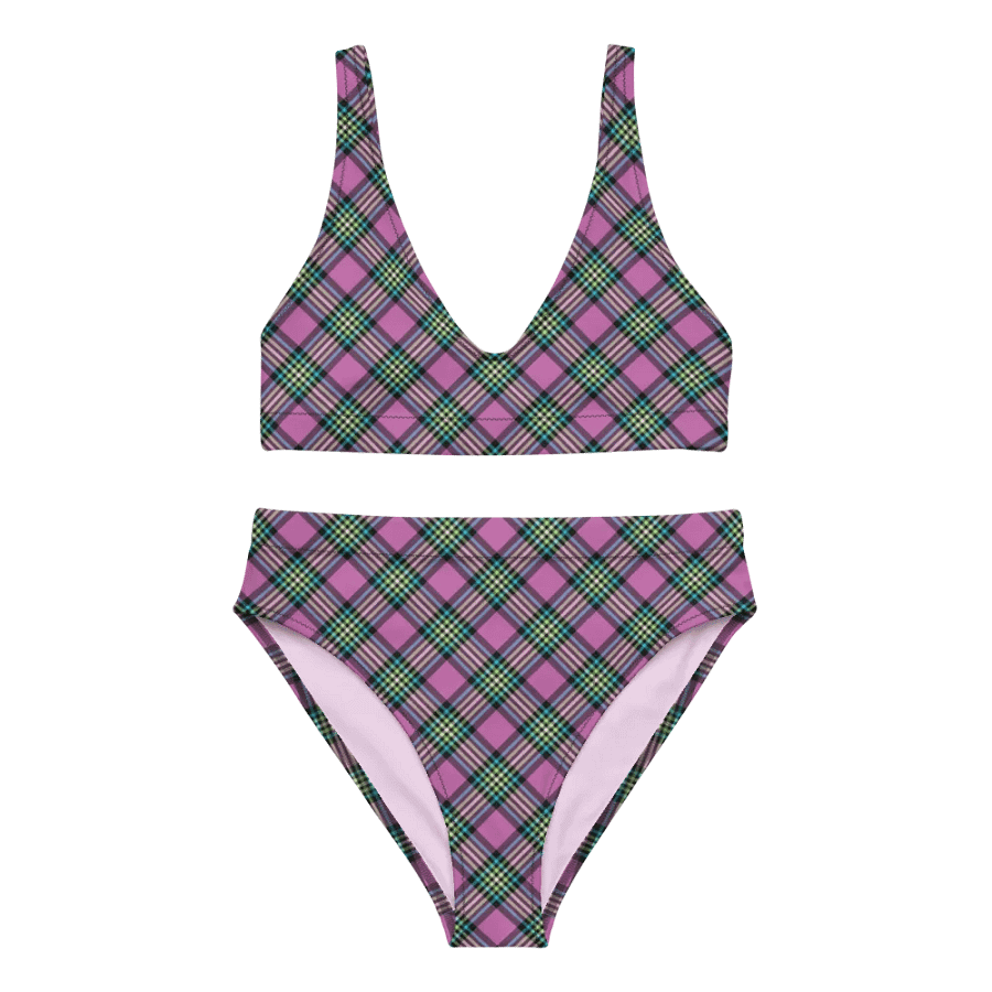 Purple and Turquoise Plaid Bikini product image (2)