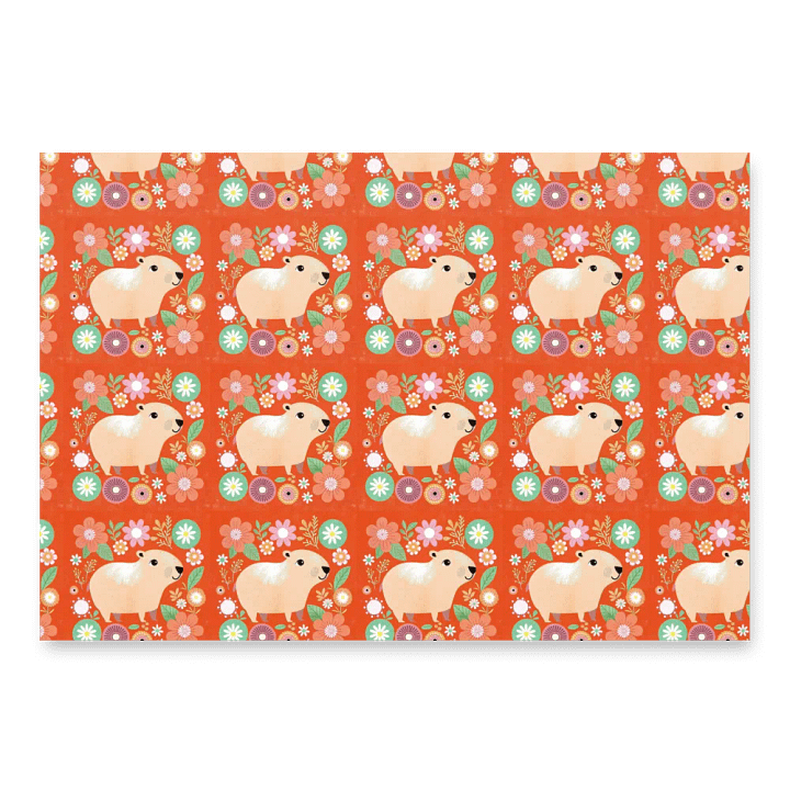 Cute Capybara Wrapping Paper product image (2)