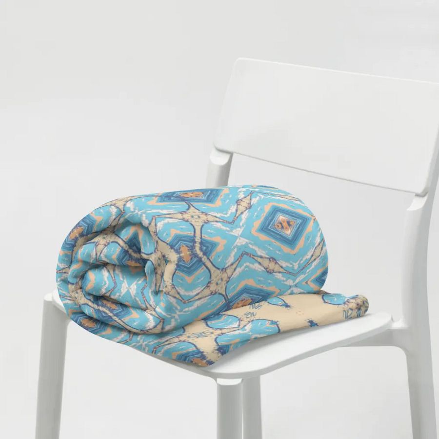 Blue & Cream Diamond Metamorphosis Throw Blanket product image (7)