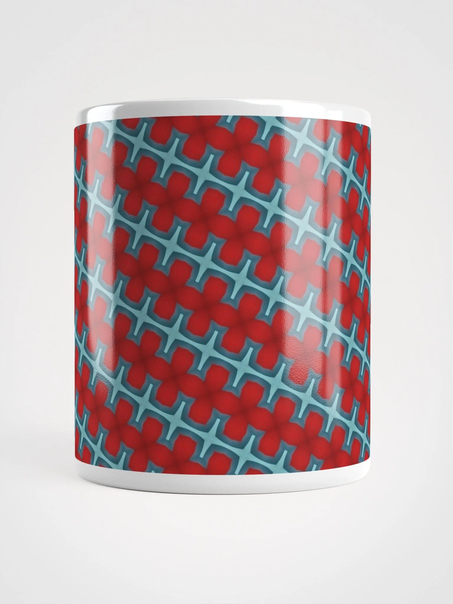 Red & Blue Diagonal Floral Ceramic Mug product image (5)