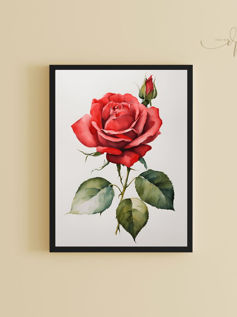 Watercolour Painting Printable Wall Art of ROSE product image (3)