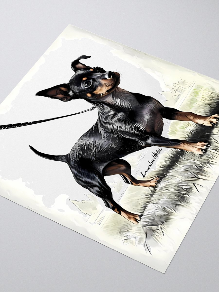 Lancashire Heeler Dog Art | Vintage-Style Portrait with Leash Detail product image (8)