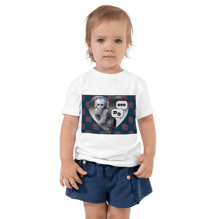 Vervet Monkey Toddler Cotton T-Shirt-monkey see do product image (4)