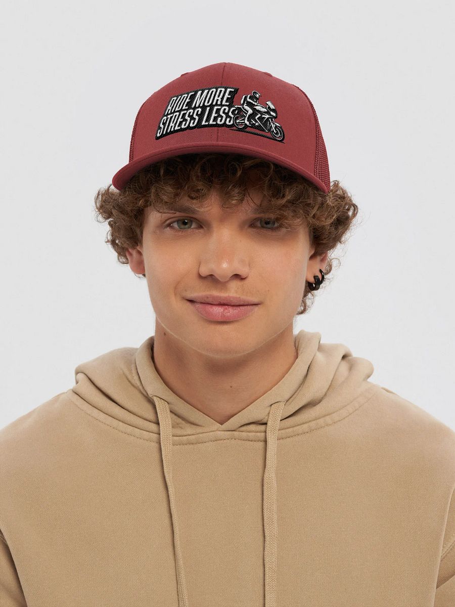 RIDE MORE STRESS LESS Trucker Hat product image (33)