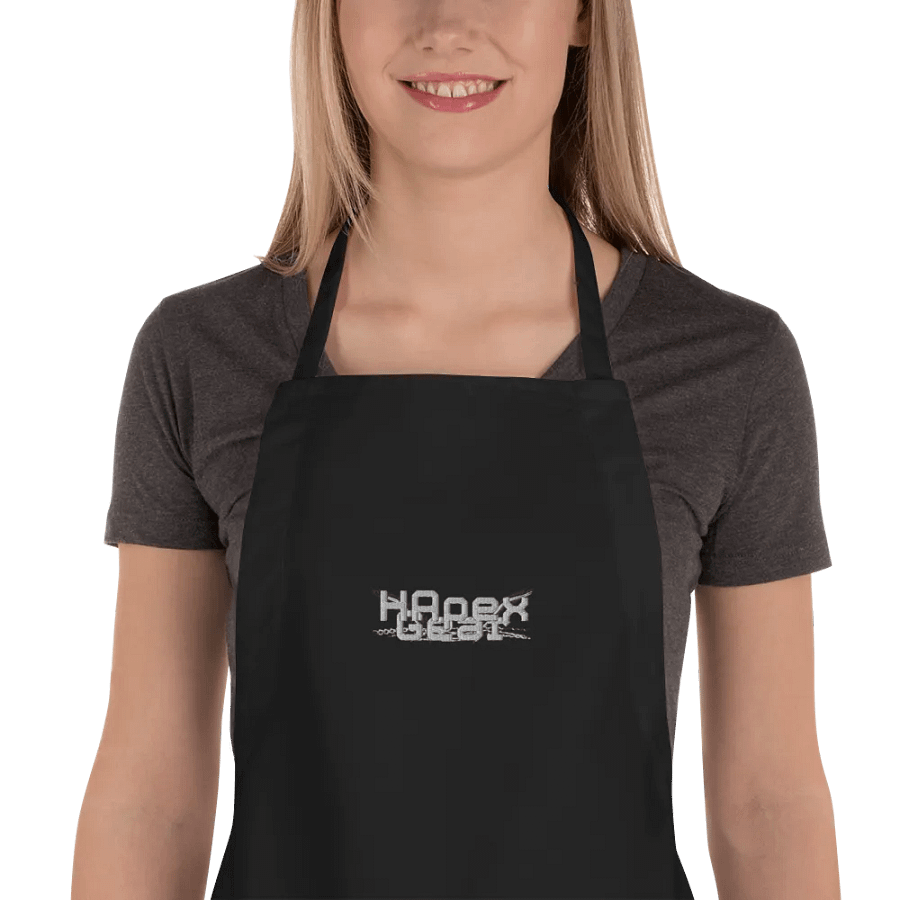 Cooking Apron - Embroidered - White HApex Gear White Logo product image (1)