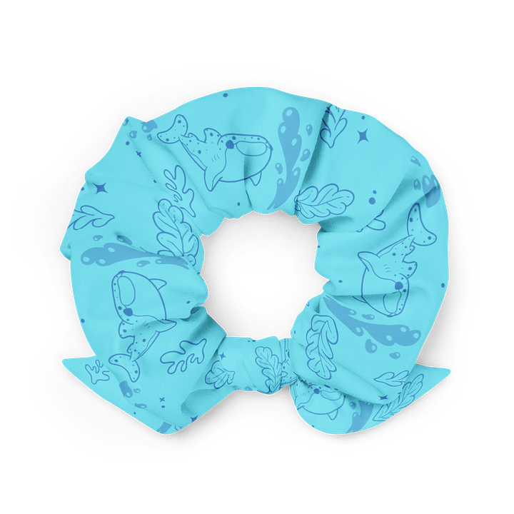 Ocean blue recycled scrunchie - Underwater wonderland product image (1)