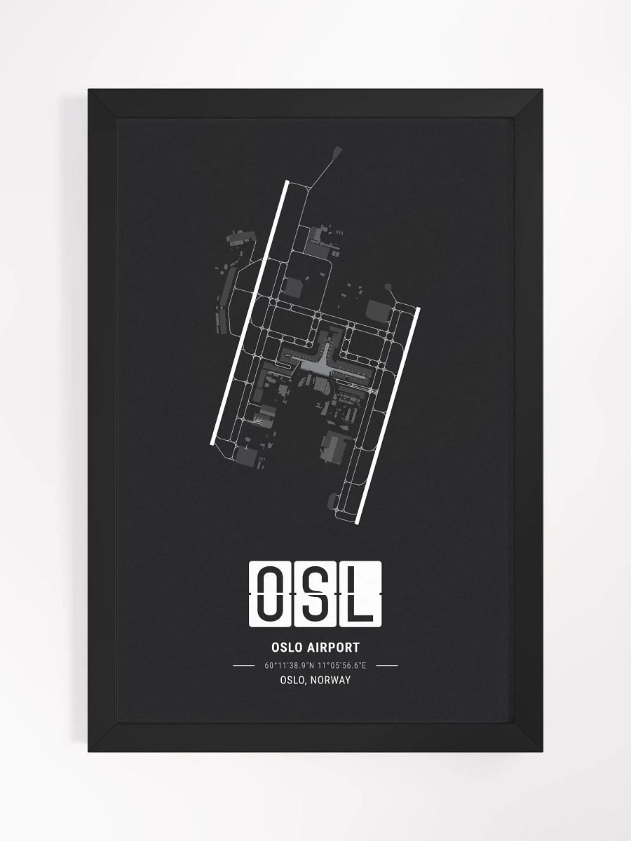 Framed Airport OSL Premium Map On Matt Paper product image (1)